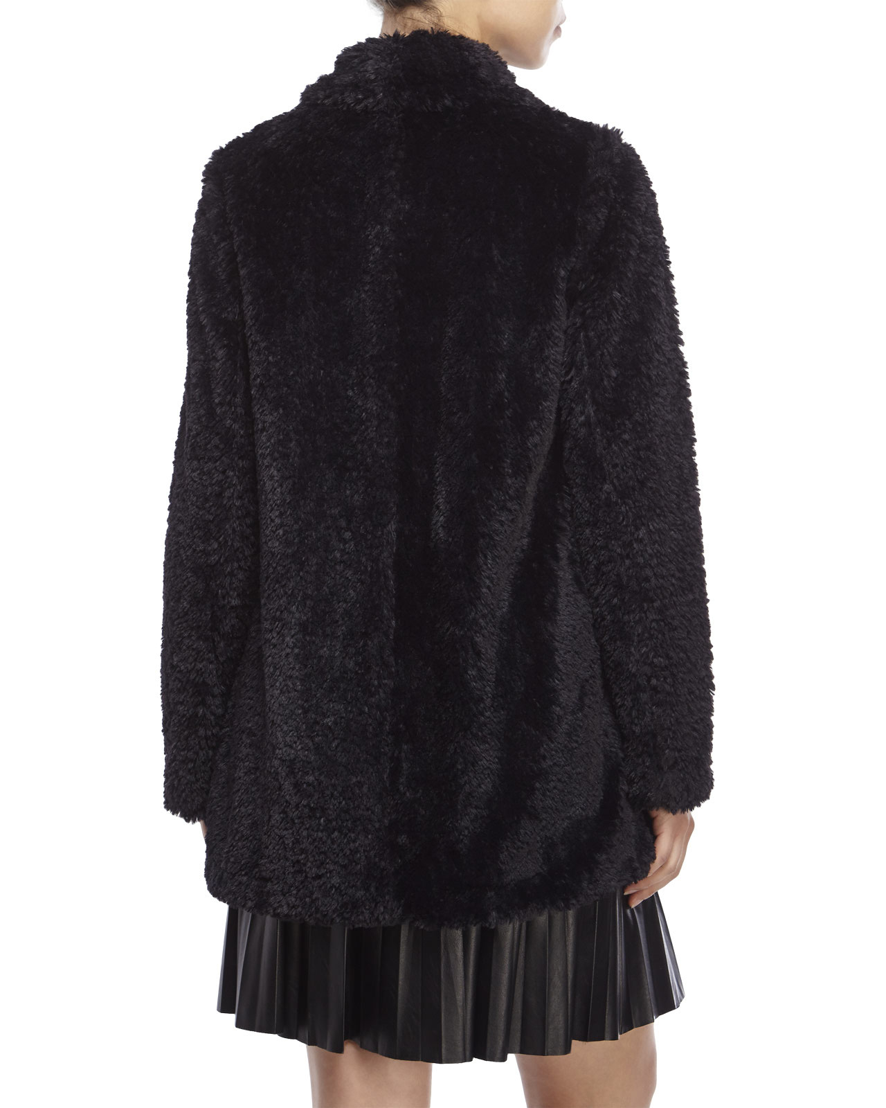 Plain faux fur wrap collar shawl