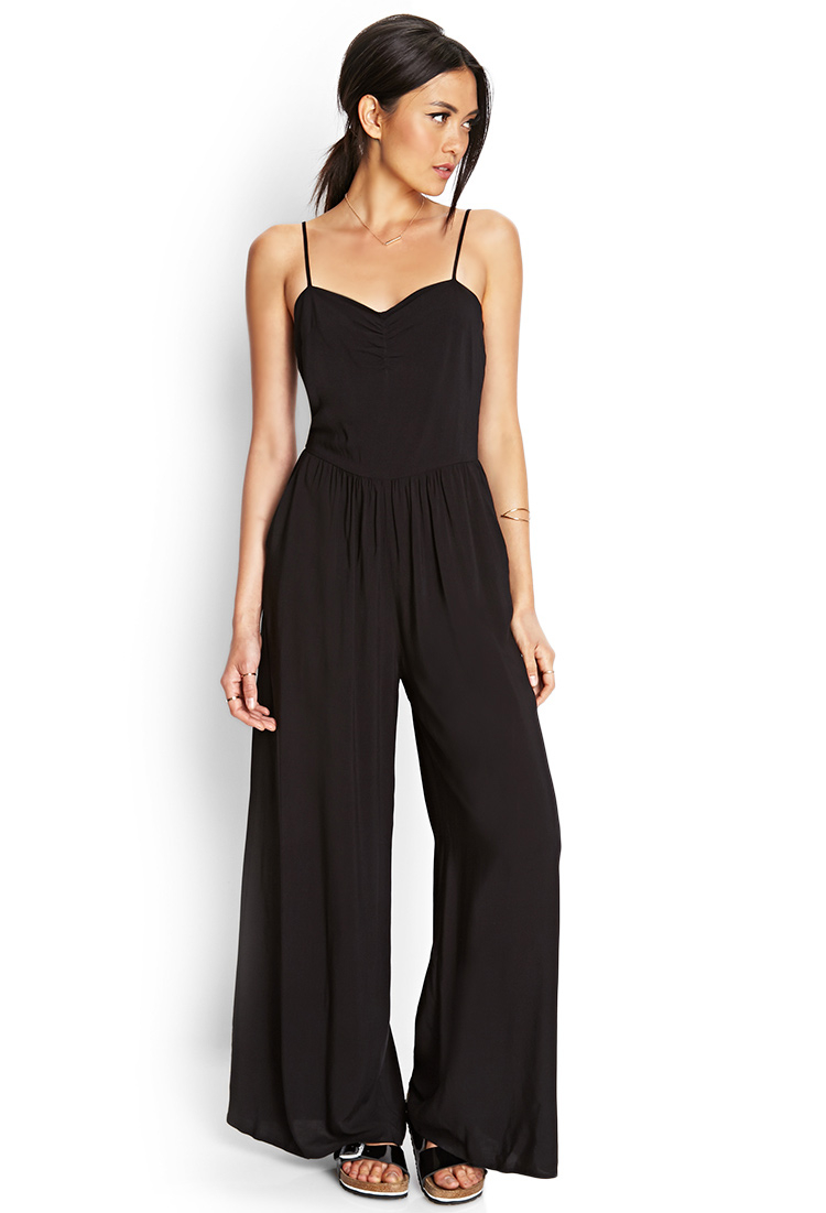 Lyst - Forever 21 Wide-leg Jumpsuit in Black