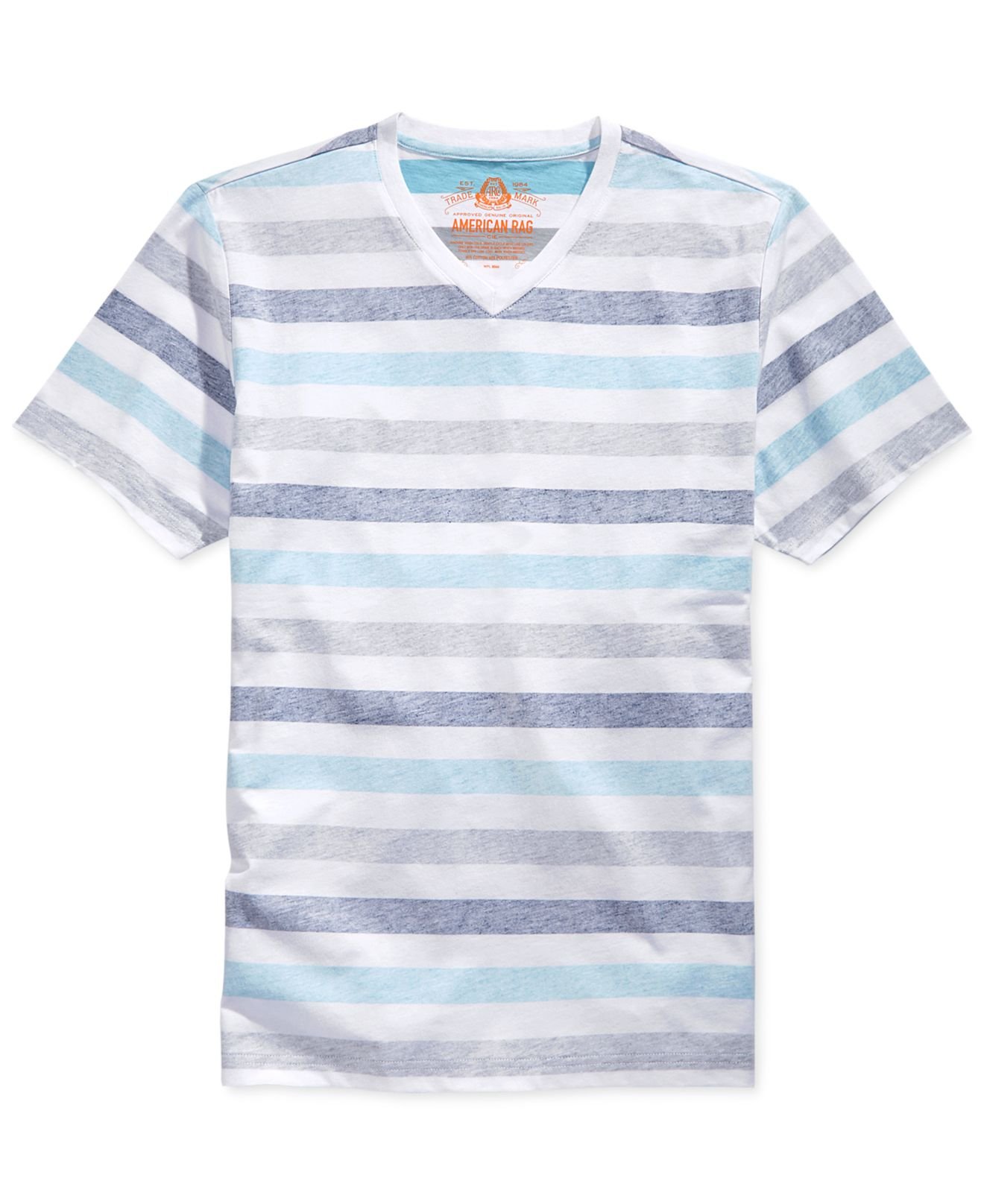 American Rag Spring Striped V-Neck T-Shirt in Blue for Men (Bright ...