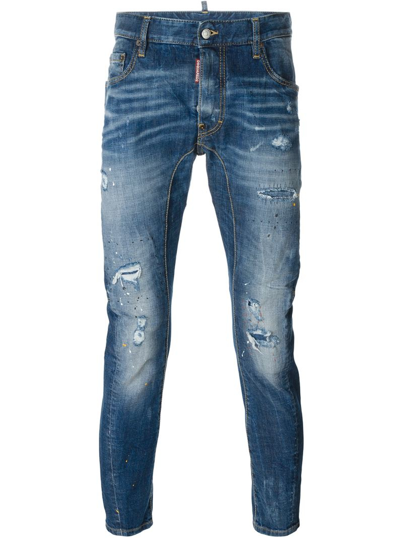 Dsquared² 'tidy Biker' Jeans in Blue for Men | Lyst
