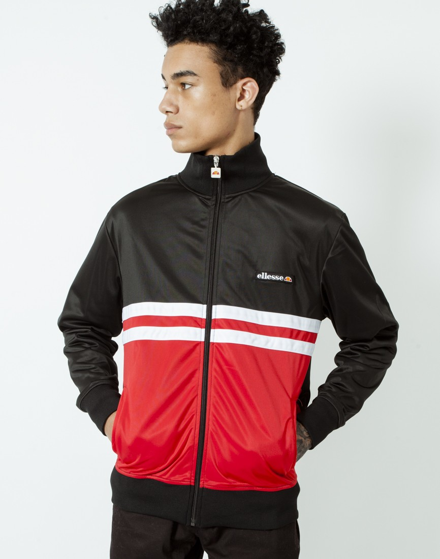 Lyst Ellesse Track Jacket With Stripes in Black for Men