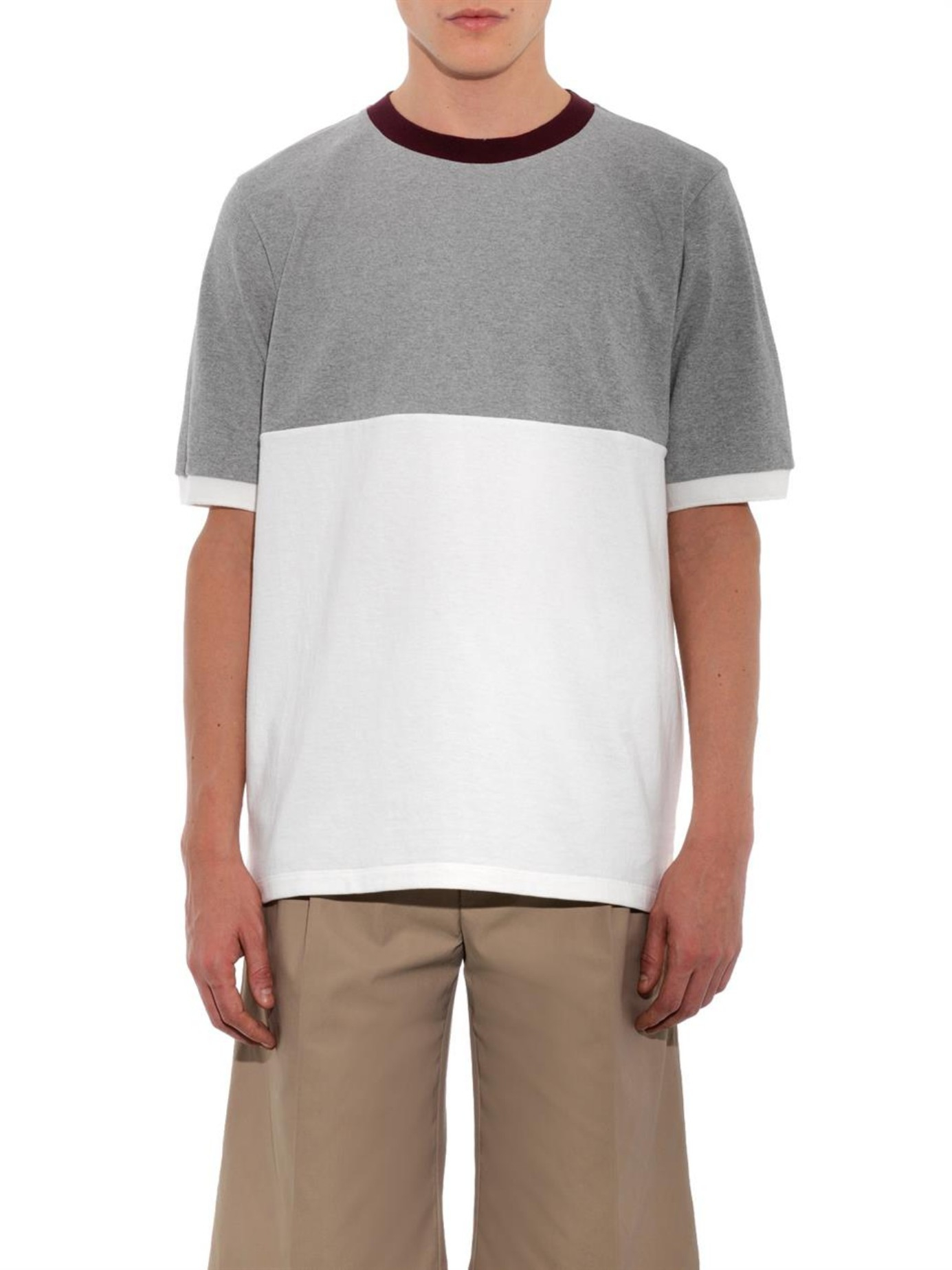 Lyst - Marni Color-Blocked Jersey T-Shirt in Gray for Men