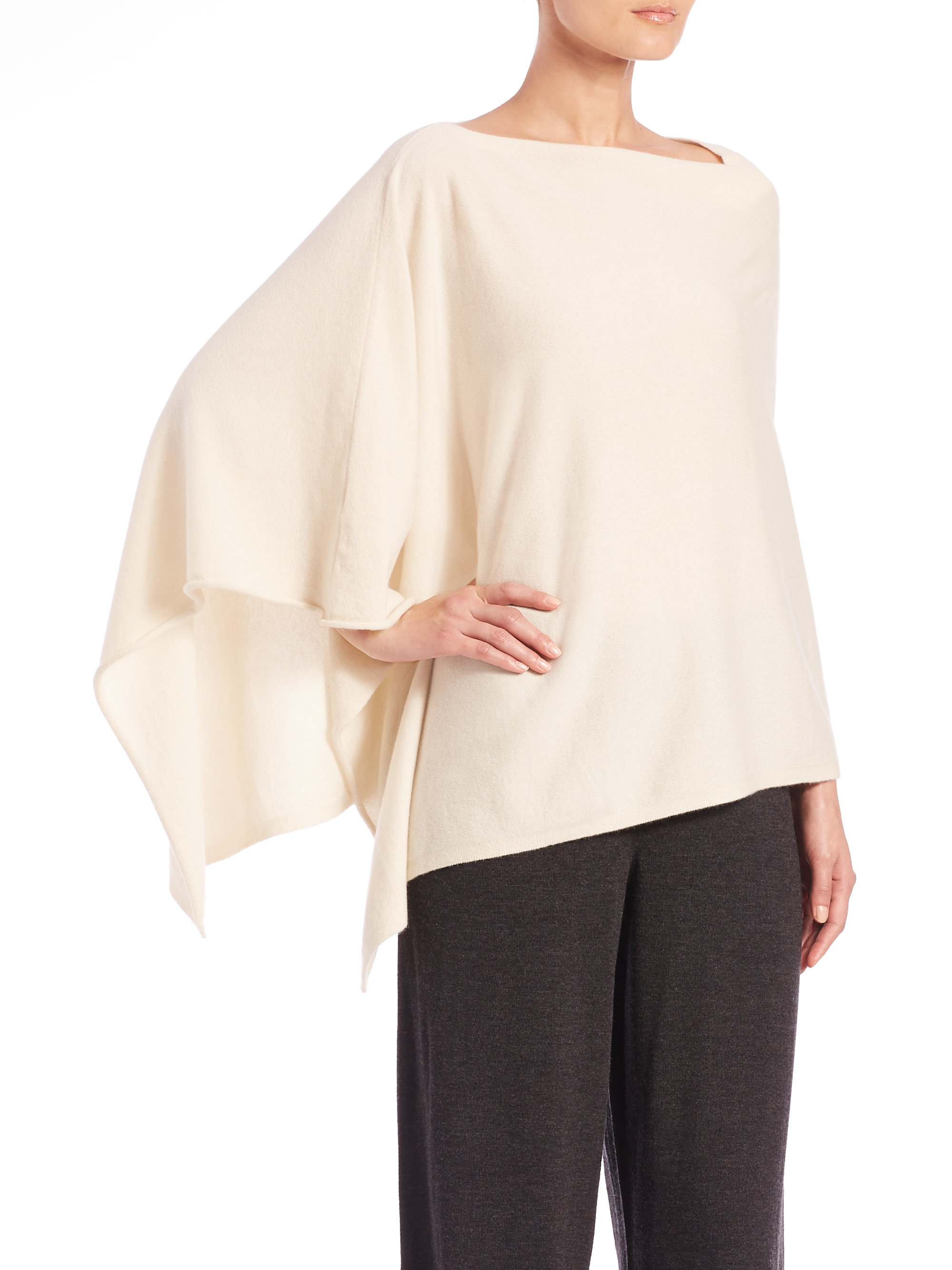 Lyst - Eileen Fisher Italian Cashmere Poncho in Natural