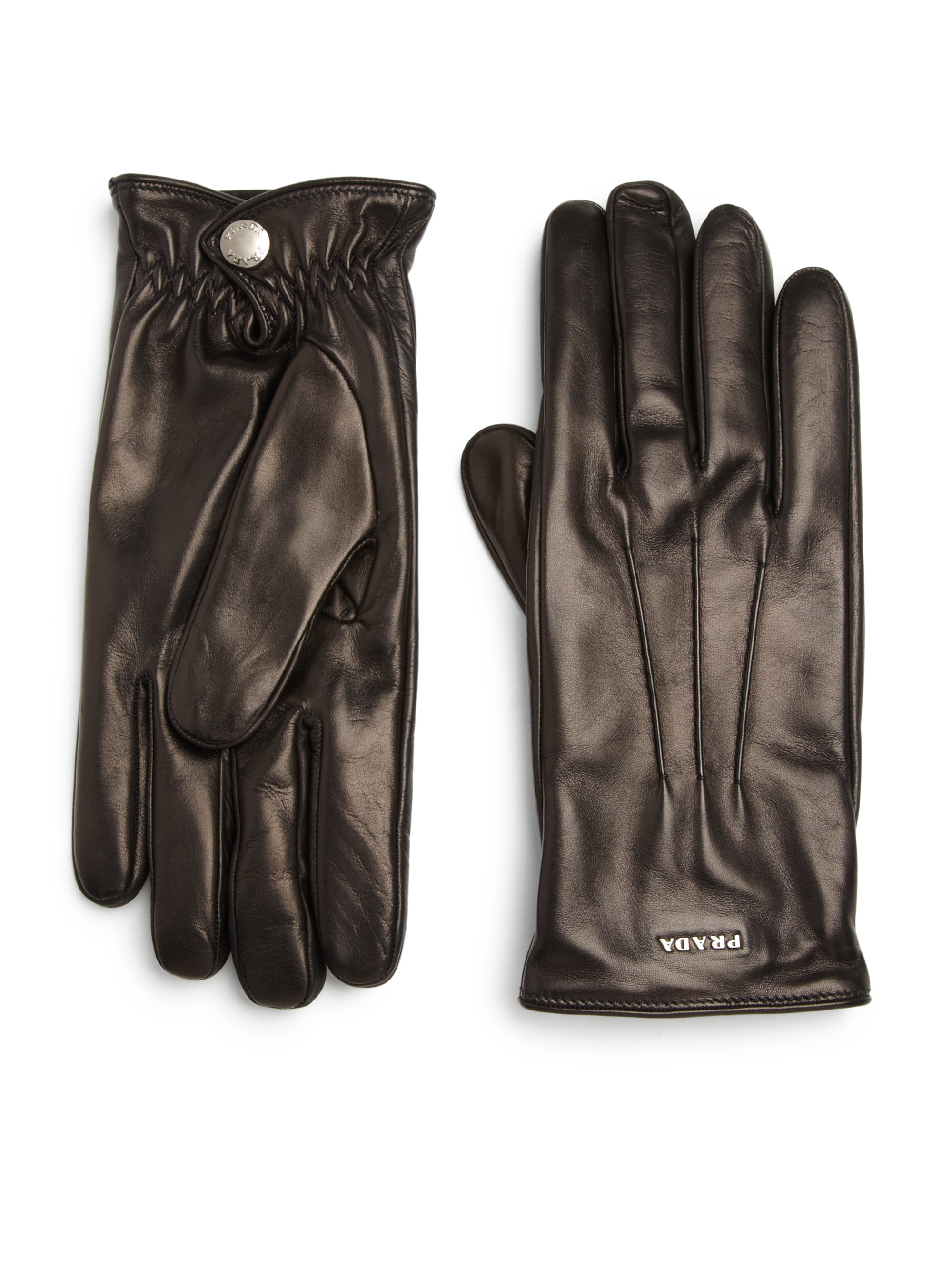 Prada Nappa Gloves in Black for Men | Lyst