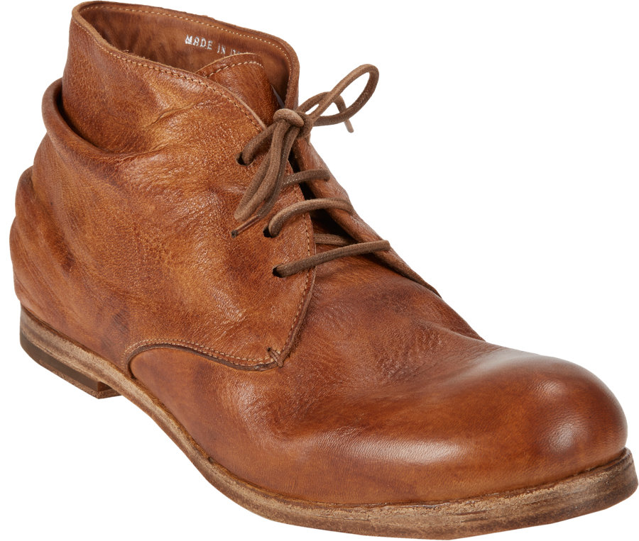Shoto Elk Dive Wrinkled Ankle Boots in Brown for Men | Lyst