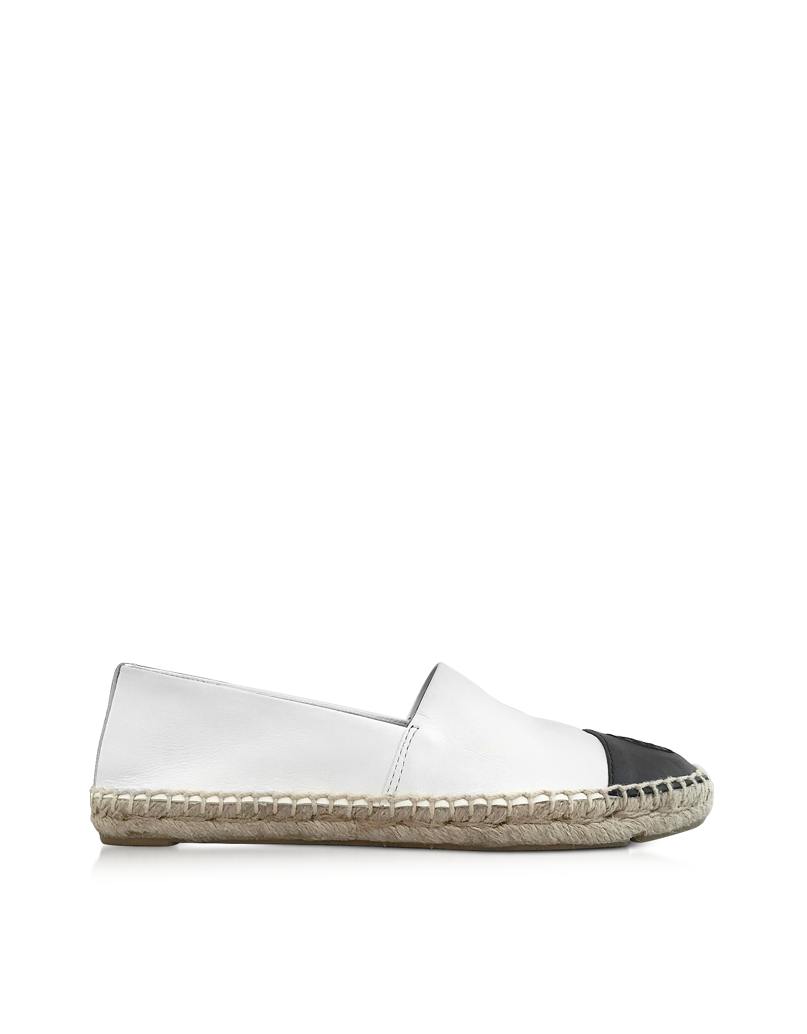 Lyst - Tory Burch Color Block Leather Flat Espadrille in Black