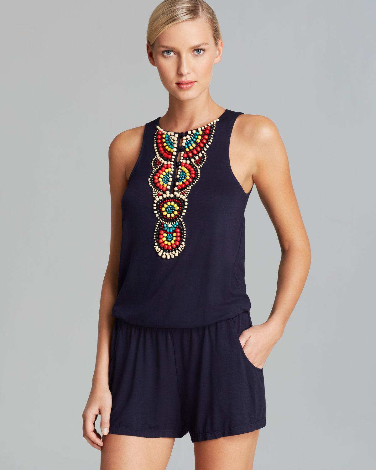 Lyst Lepore Beach House Beads Cover Up Romper in Blue