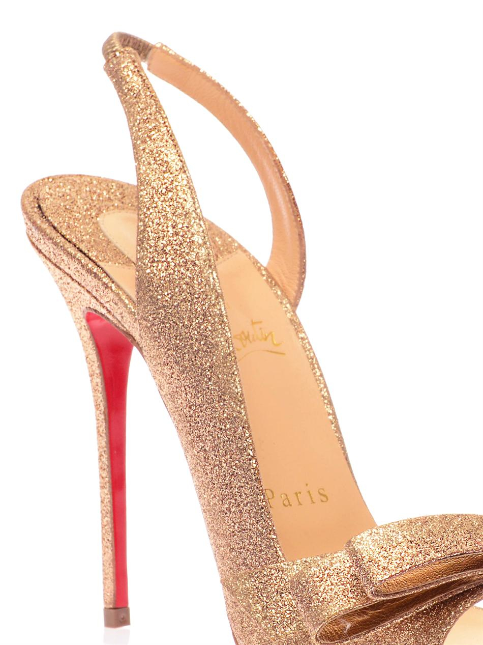 Christian louboutin Space Noeud 100mm Sandals in Gold (Metallic ...  