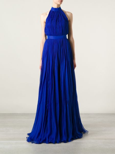 Alexander Mcqueen Flared Layered Evening Gown in Blue | Lyst
