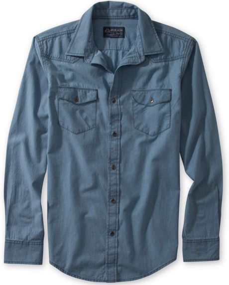 American Rag Heritage Denim Shirt in Blue for Men (Light Wash) | Lyst