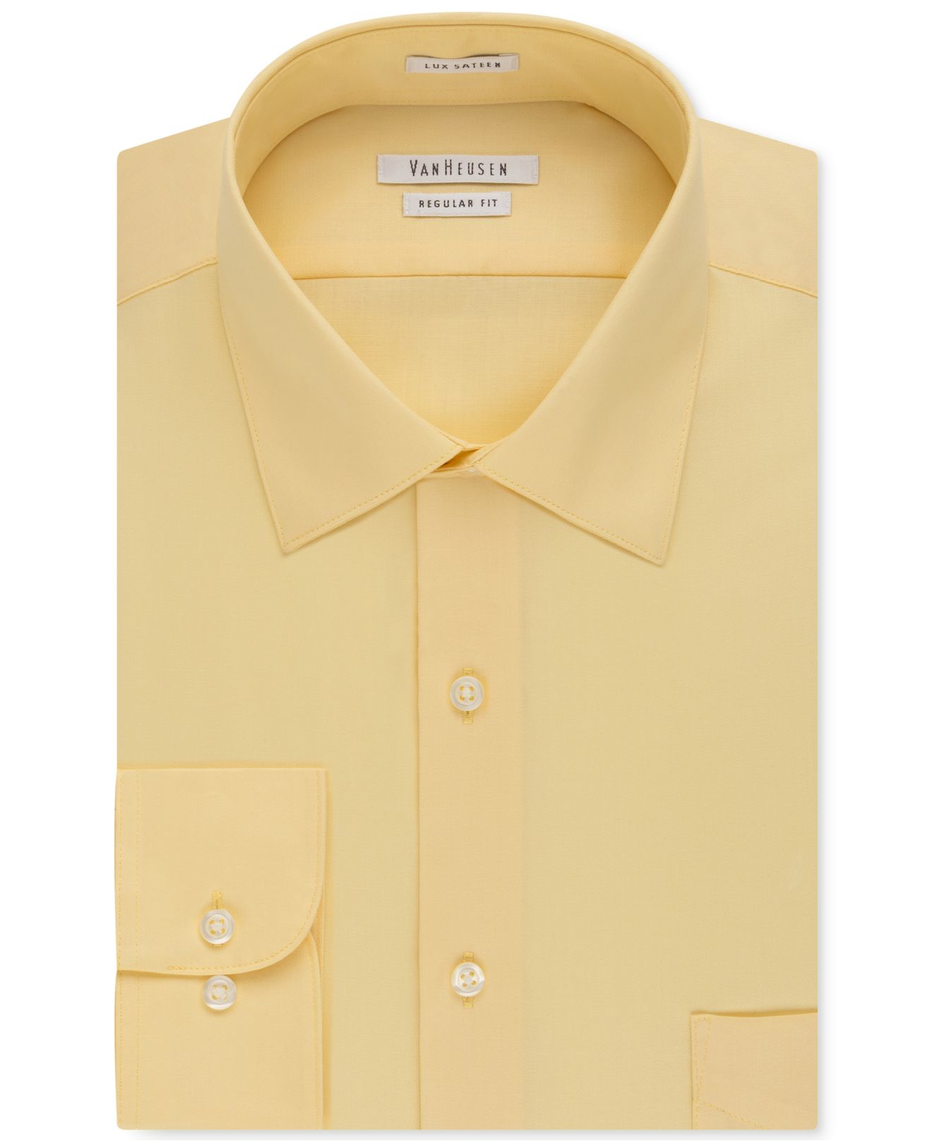 Lyst Van Heusen Mens Big And Tall Classic Fit Solid Dress Shirt In Yellow For Men 