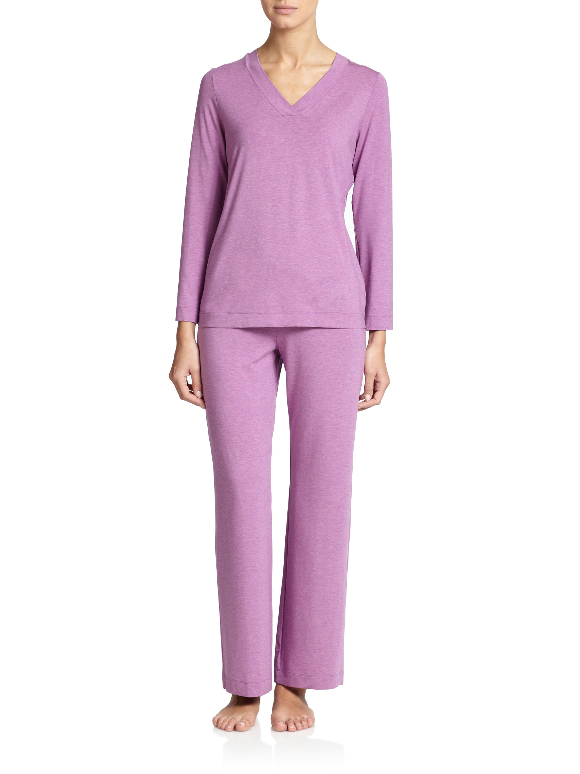 Lyst - Hanro Long-sleeve Pajamas in Purple