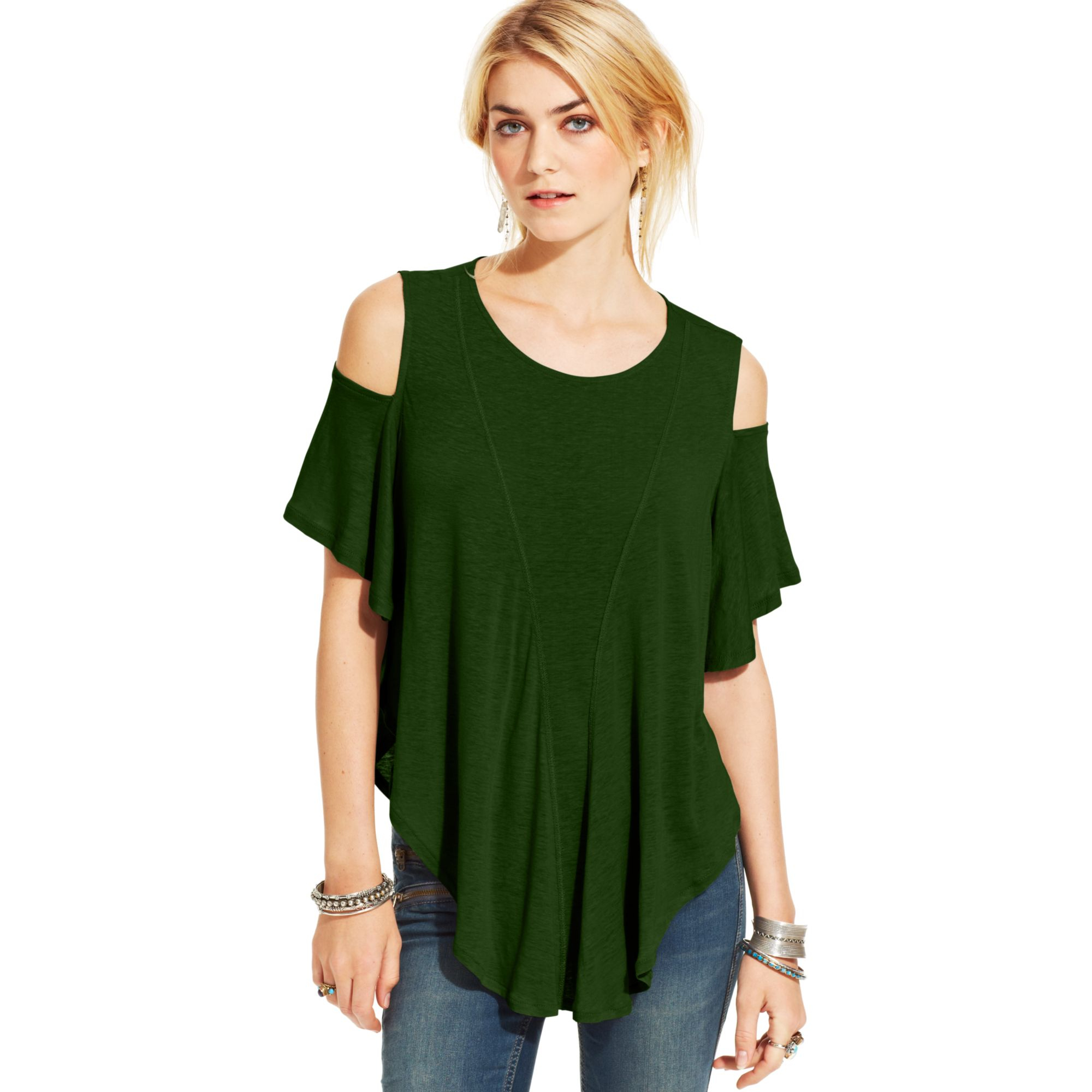 Lyst - Free People Cut Out Top in Green