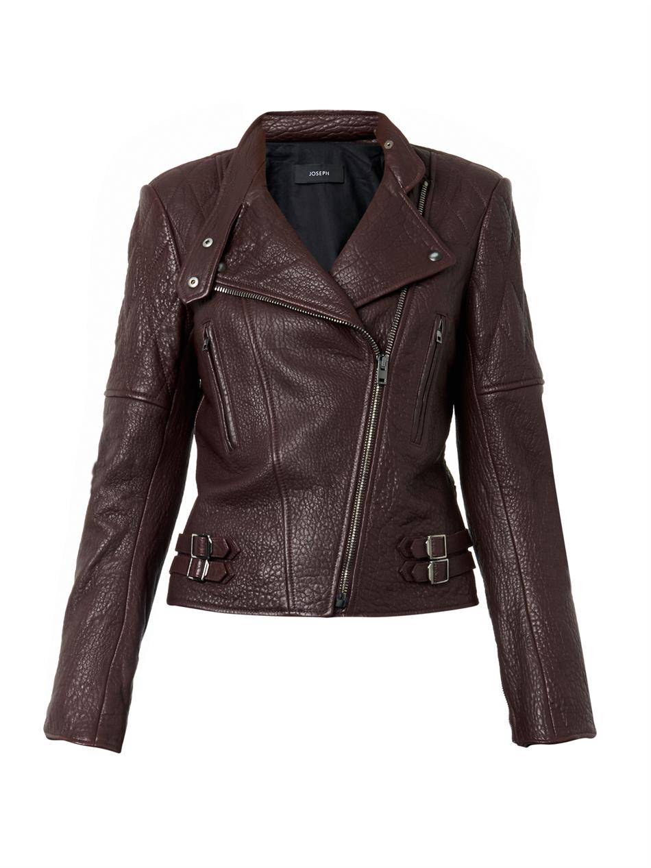 Joseph Bubble Leather Biker Jacket In Purple Lyst Gallery