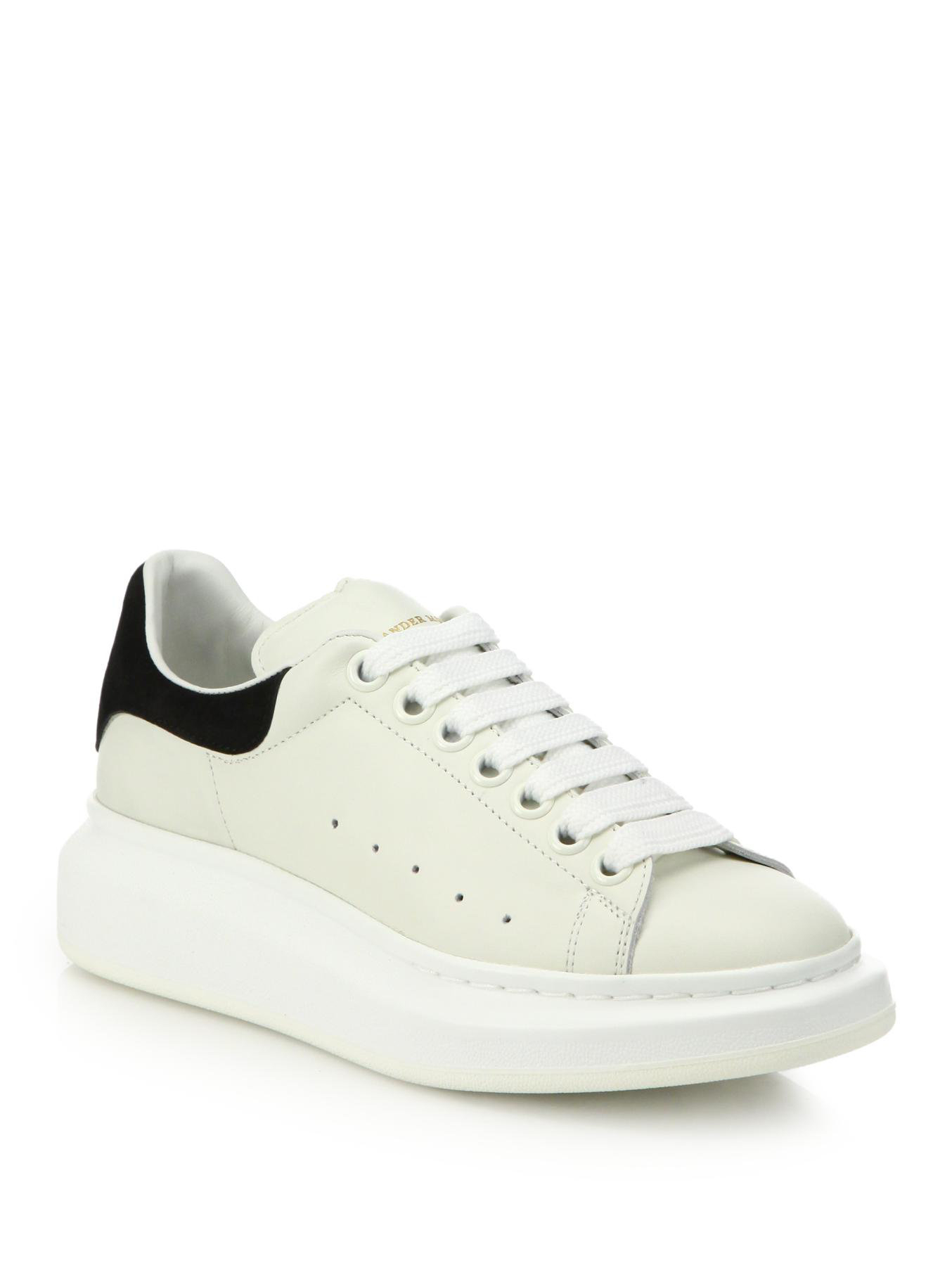 Lyst - Alexander Mcqueen Leather Platform Sneakers in White