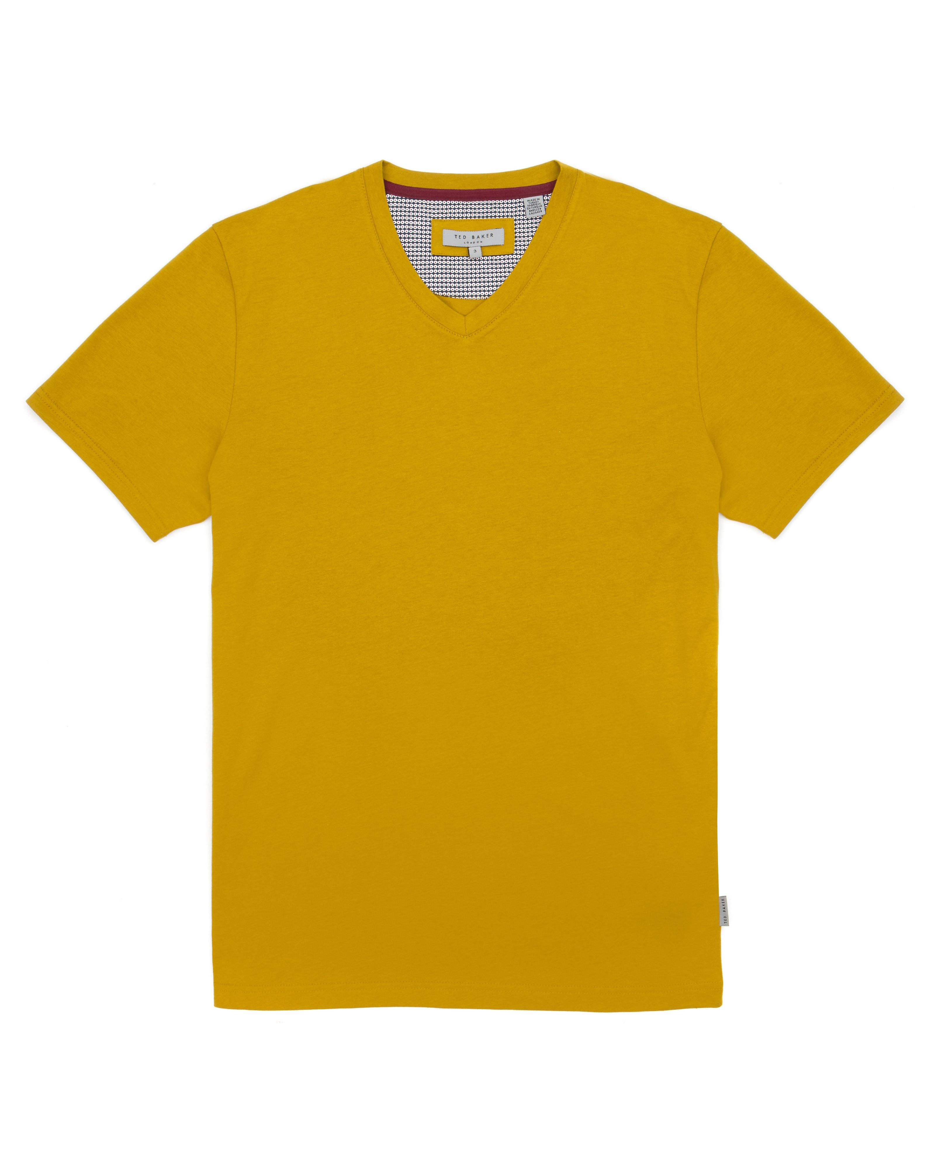 Ted Baker Bravhat V Neck Tshirt in Yellow for Men (Mustard Yellow) | Lyst