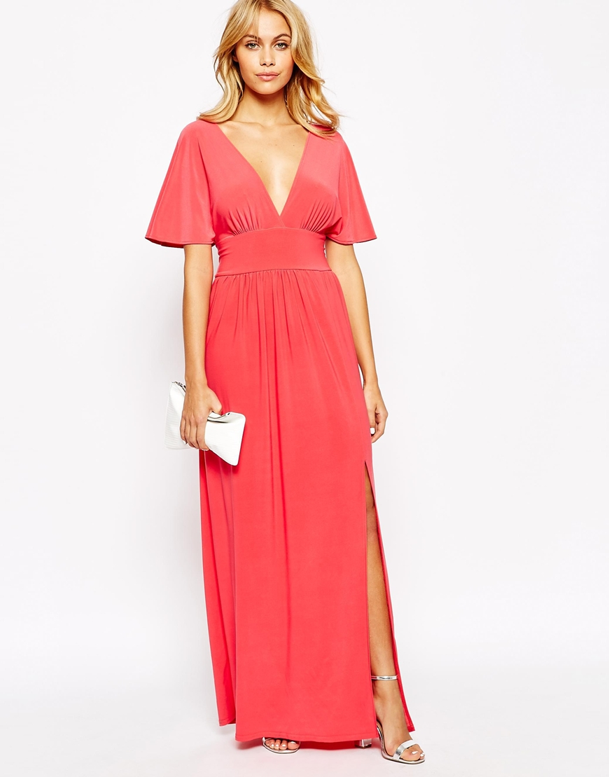 Lyst - Love Kimono Sleeve Maxi Dress in Pink