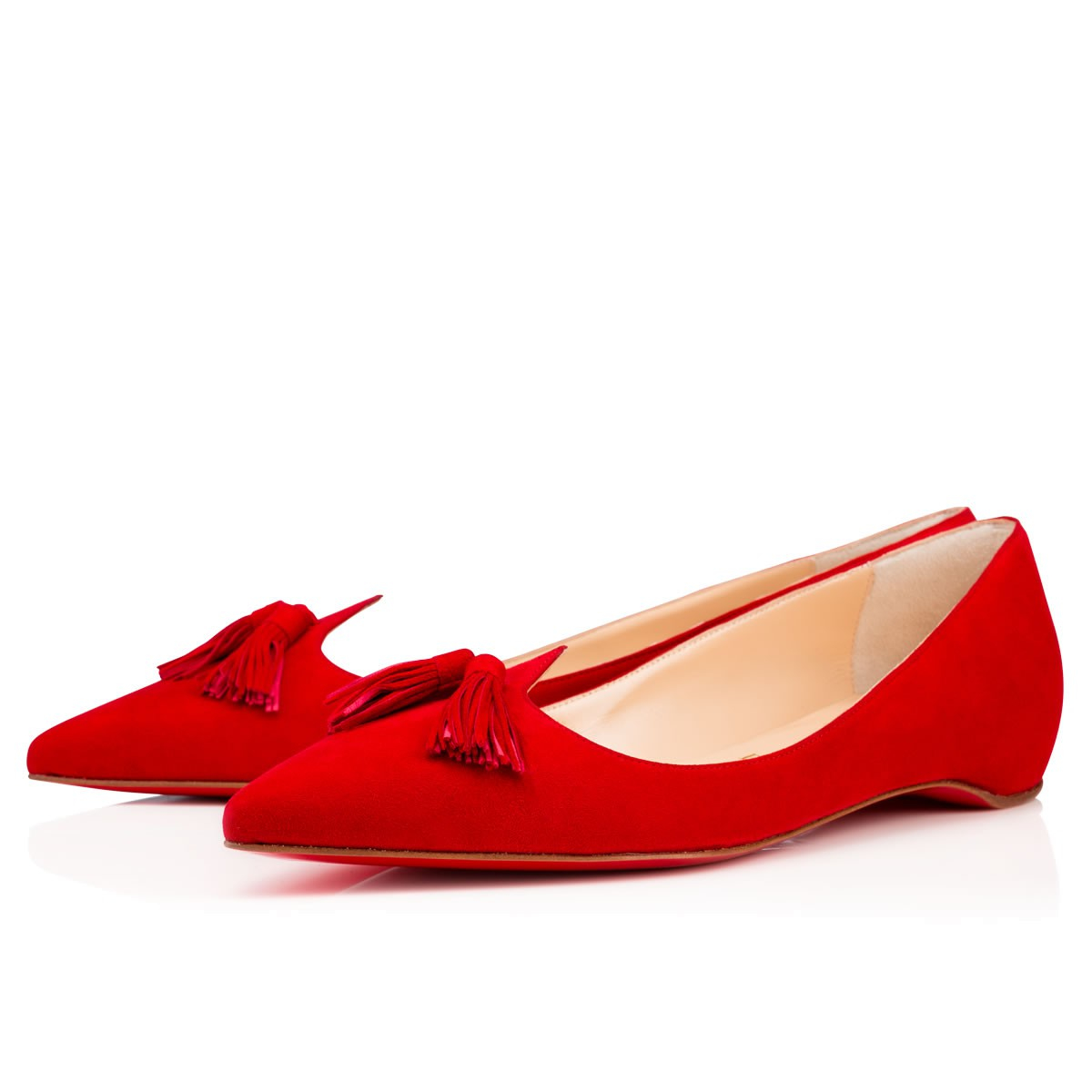 Christian louboutin Gwalior Pump Flat in Red (Oeillet) | Lyst  