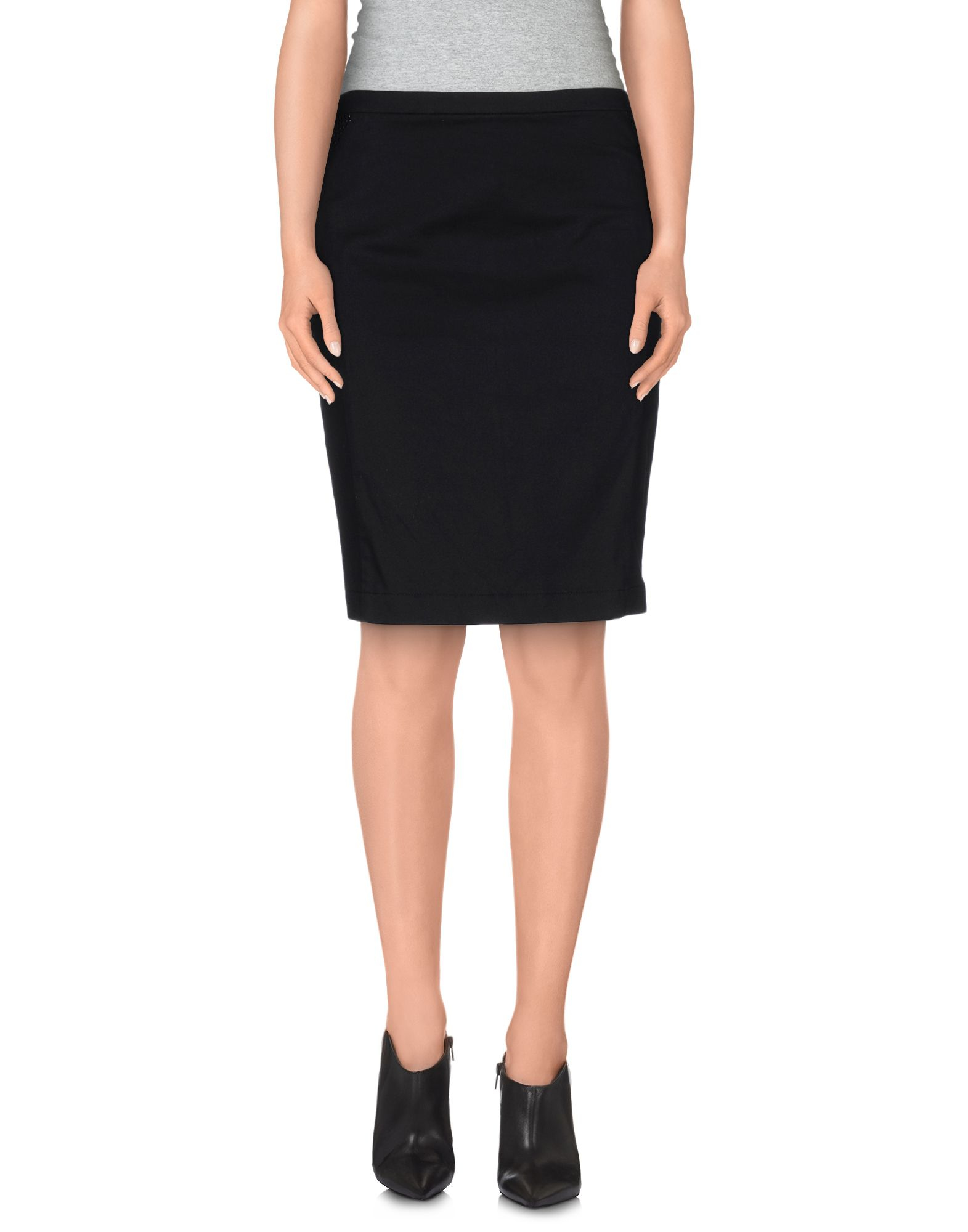 Lyst - Armani Jeans Knee Length Skirt in Black