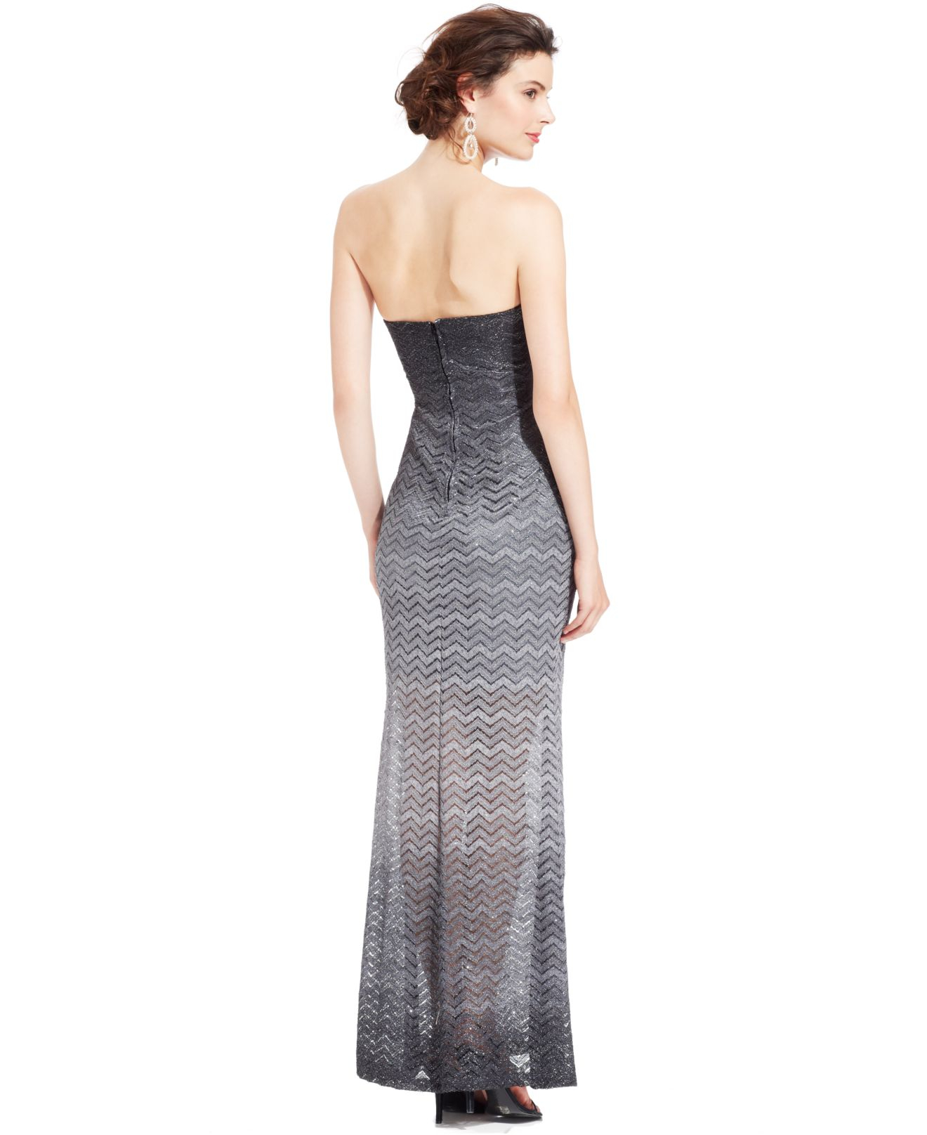 betsy and adam glitter print gown