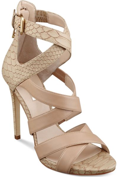 Guess Women's Abby Strappy Dress Sandals in Beige (Natural)