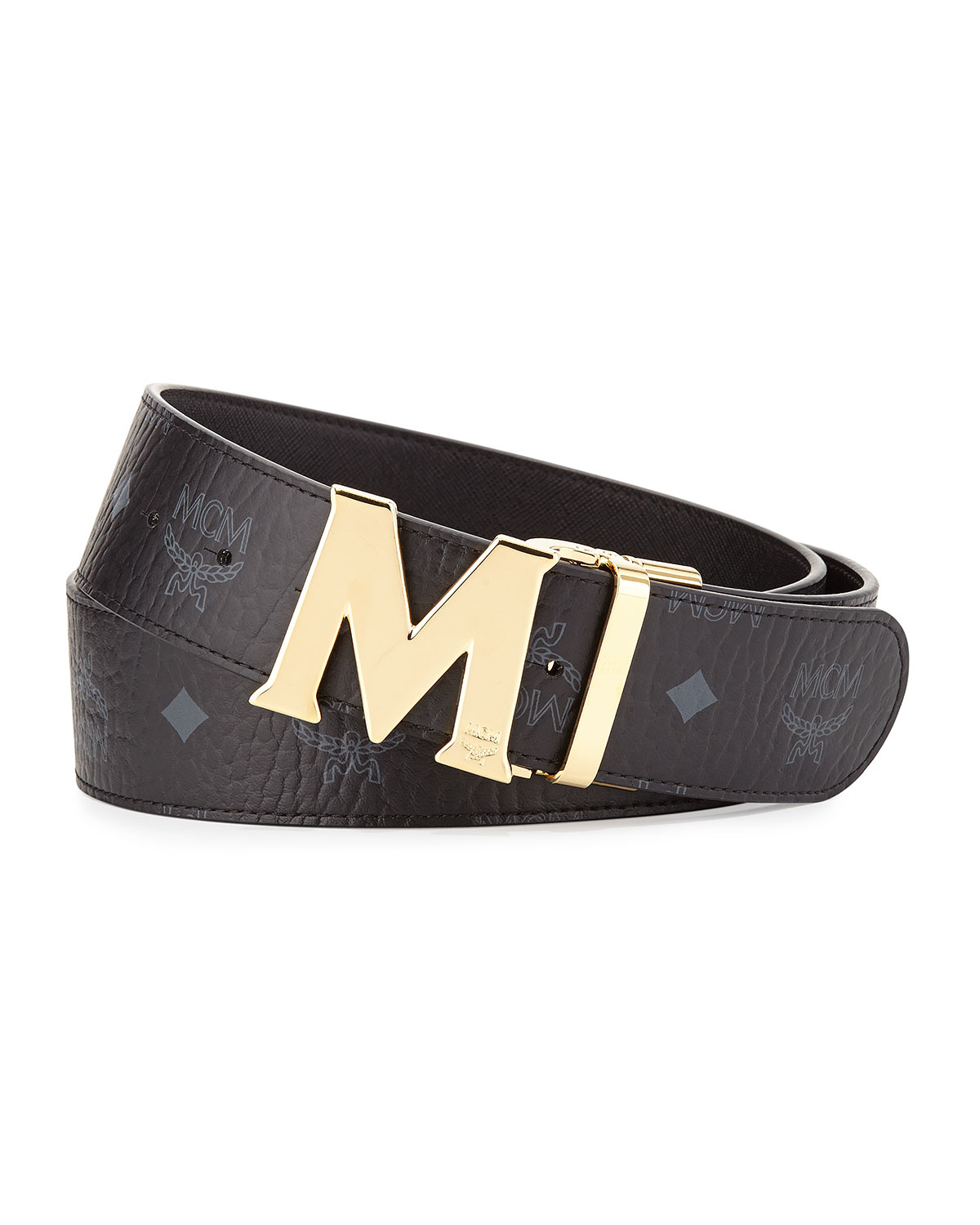 Lyst - Mcm M-buckle Monogram Belt in Black for Men