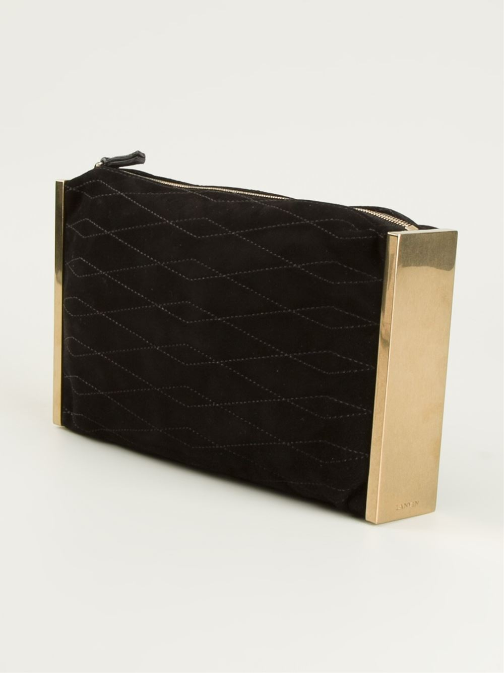 Lyst Lanvin 'Private' Quilted Clutch in Black