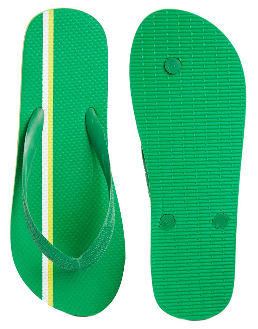 Lyst - Asos Flip Flops in Green for Men