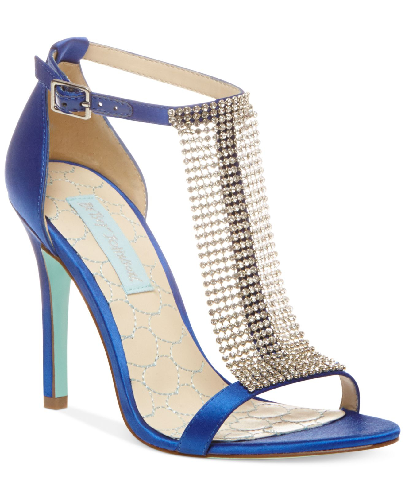 blue by betsey johnson susan mesh bow stiletto pumps