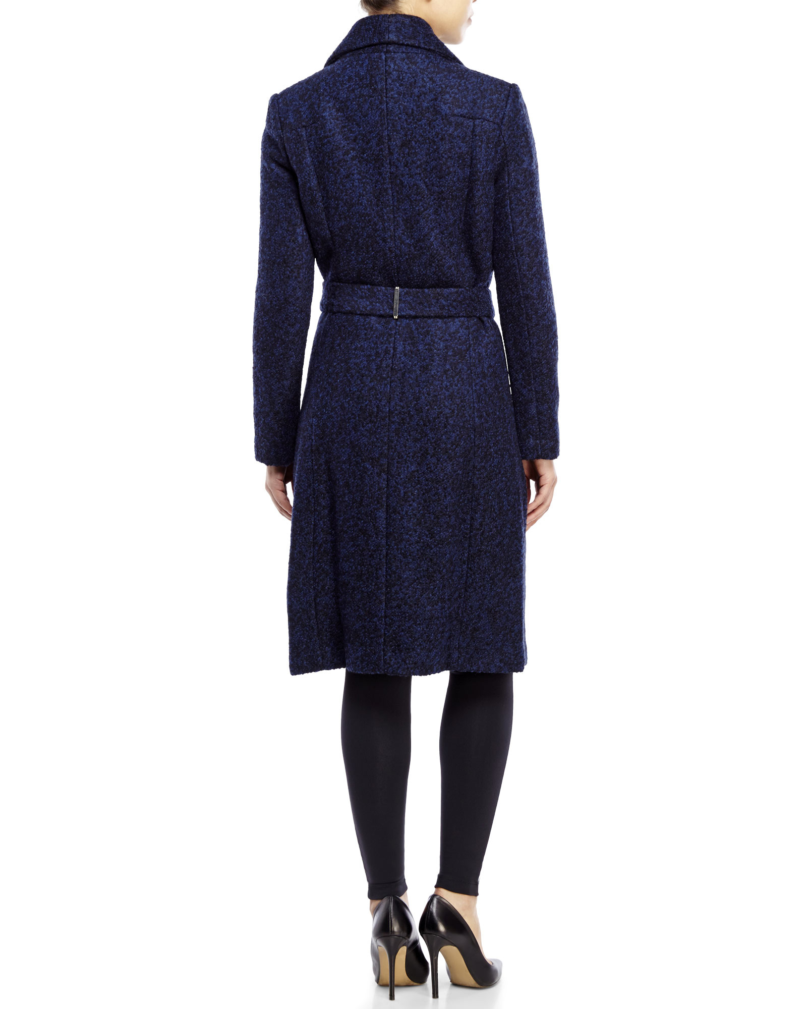 Lyst - Ivanka Trump Belted Bouclã© Trench Coat in Blue