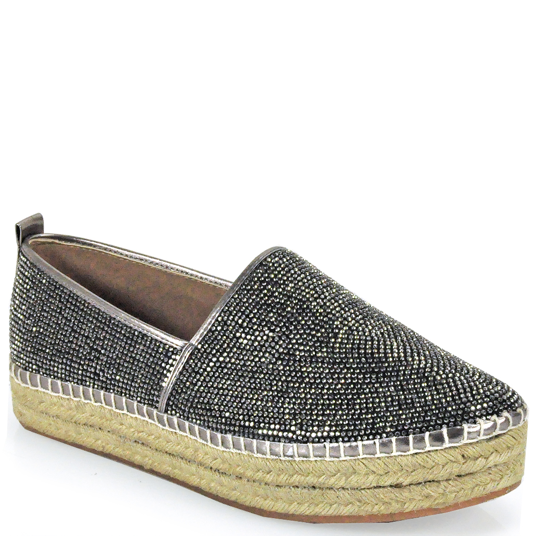 Lyst Steve madden Glitter Espadrille in Metallic