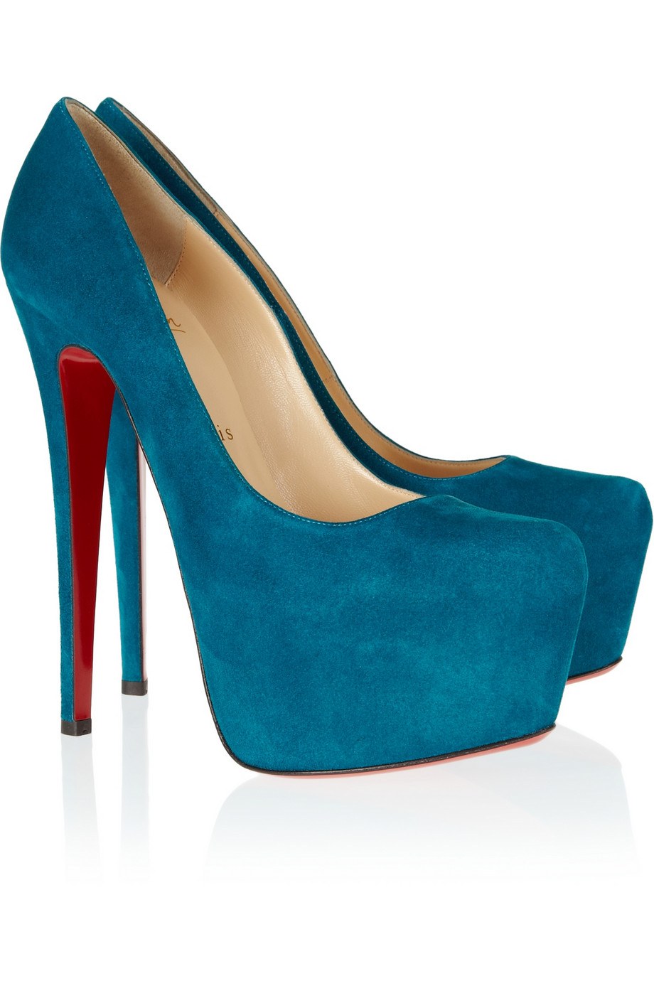 Lyst Christian louboutin Daffodile 160 Suede Platform Pumps in Blue