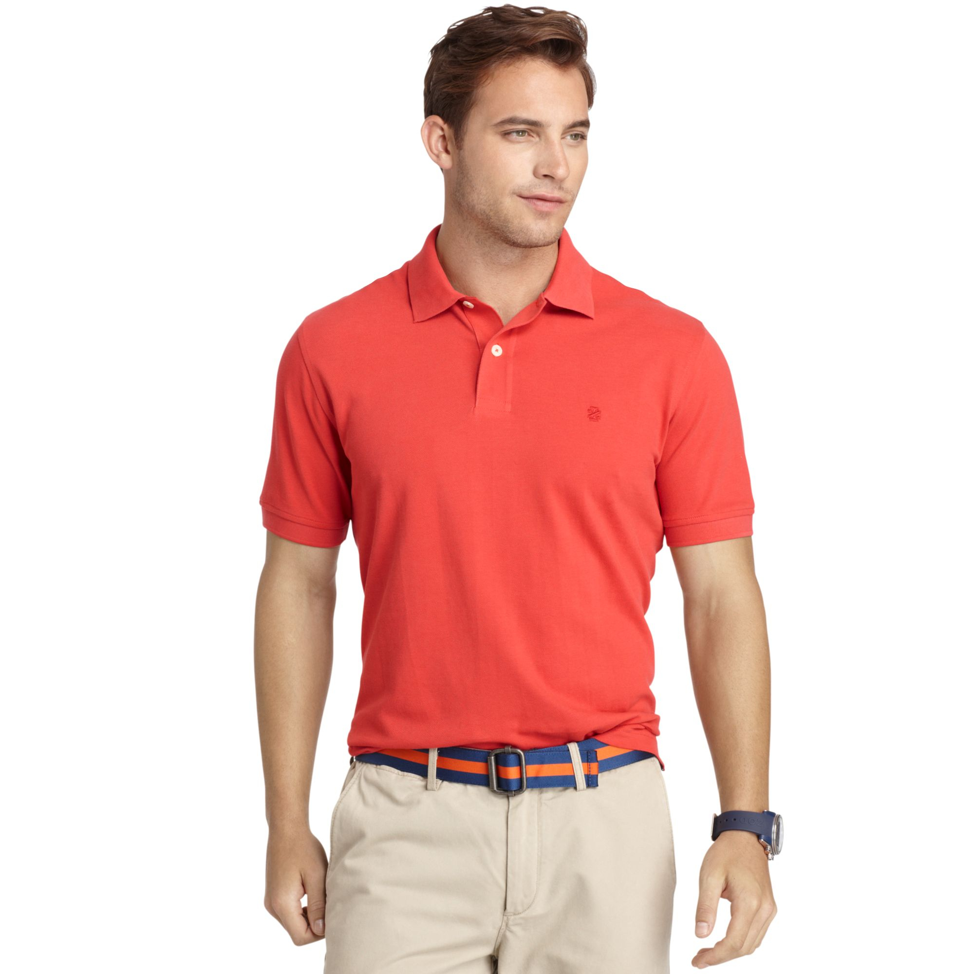 Lyst - Izod Shirt Premium Pique Polo Shirt in Red for Men