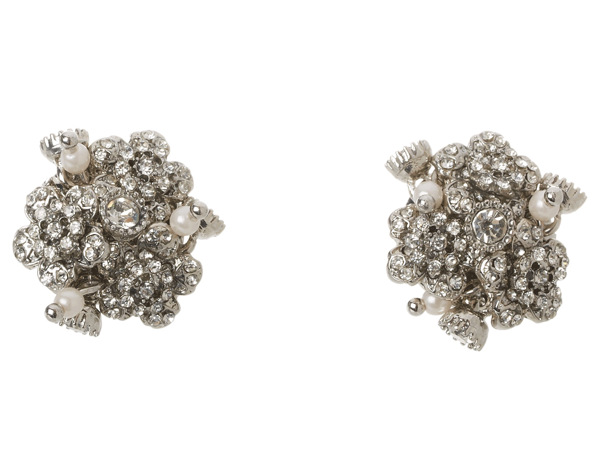 Lyst Betsey Johnson Pretty Pearl Punk Flower Cer Stud Earrings Gallery
