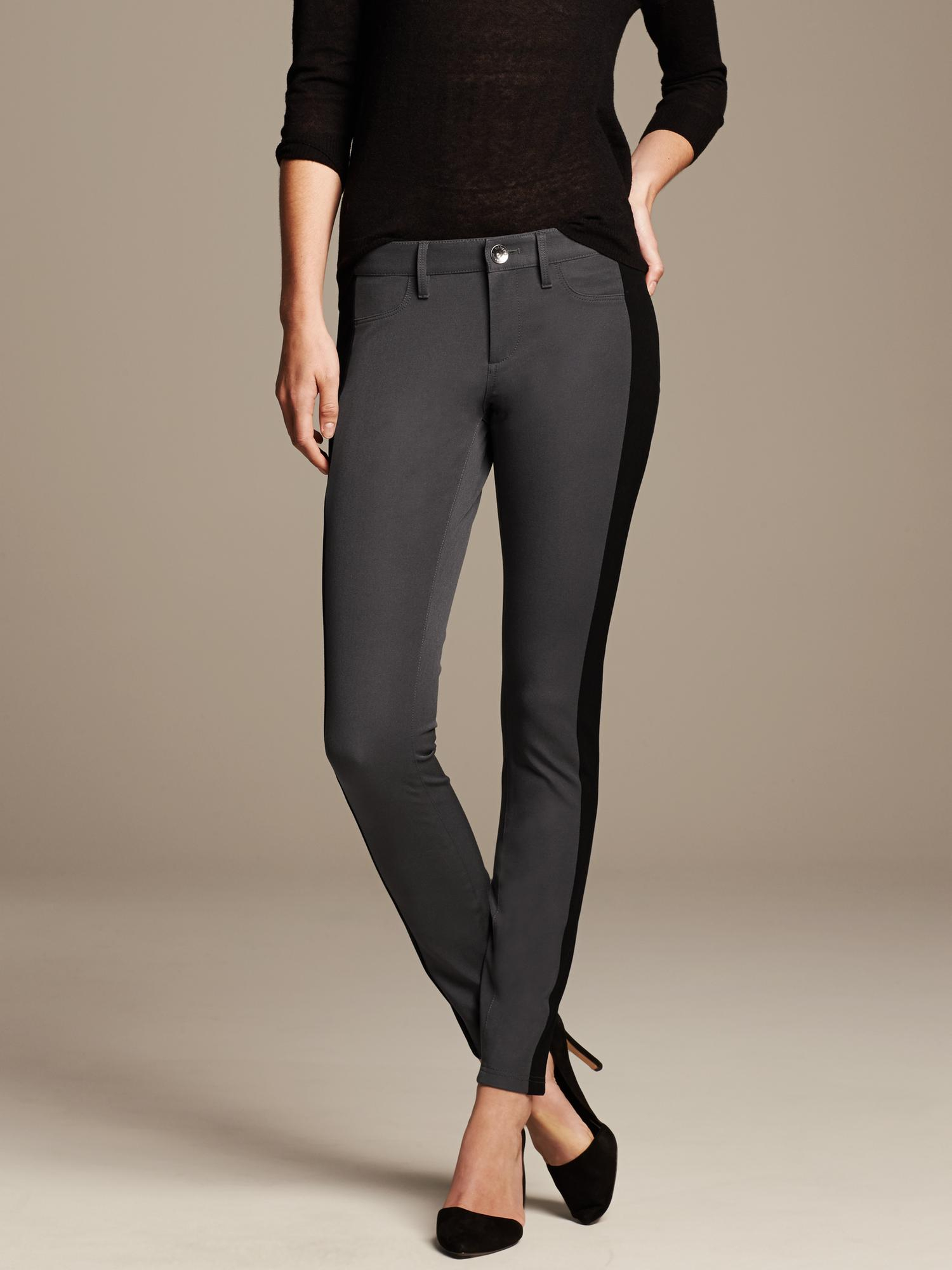 black pants with side stripe