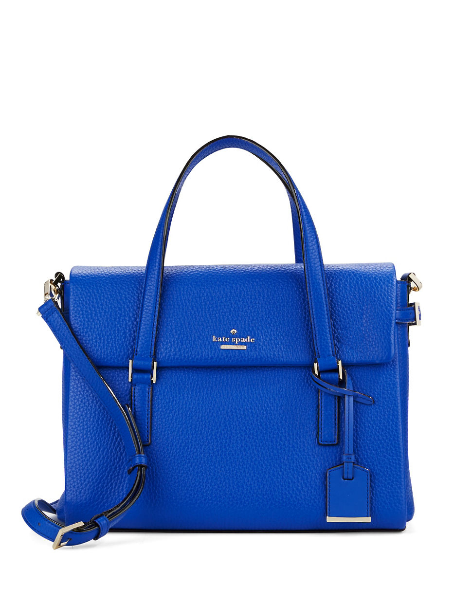 Kate spade Small Leslie Leather Satchel in Blue (Island Deep) | Lyst