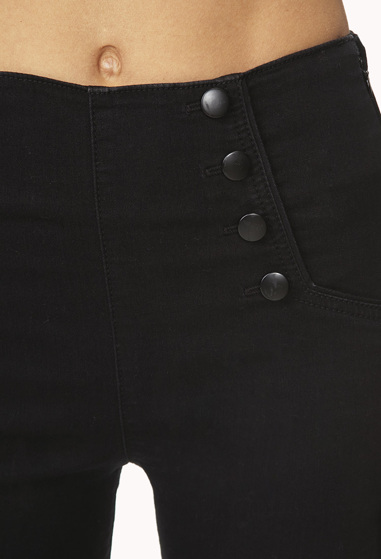 Forever 21 High-waisted Matelot Skinny Jeans In Black Lyst Gallery - Forever 21 High-waisted Matelot Skinny Jeans In Black Lyst