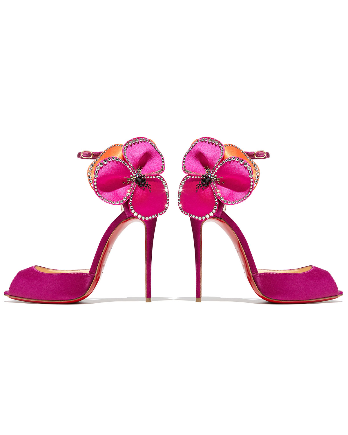 vuitton shoes replica - Christian louboutin Pensamoi Satin Rose Red Sole Sandal in Pink | Lyst