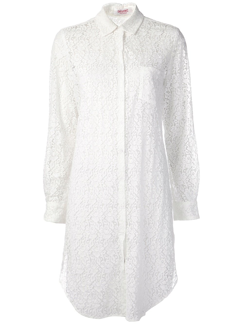 white lace shirt dress