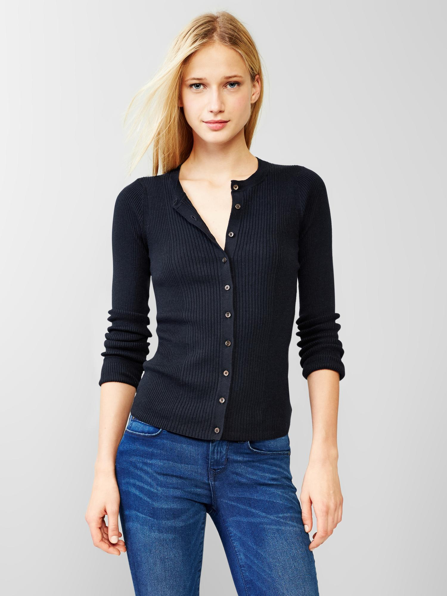  Gap  Ribbed Cardigan  in Blue NEW CLASSIC NAVY Lyst