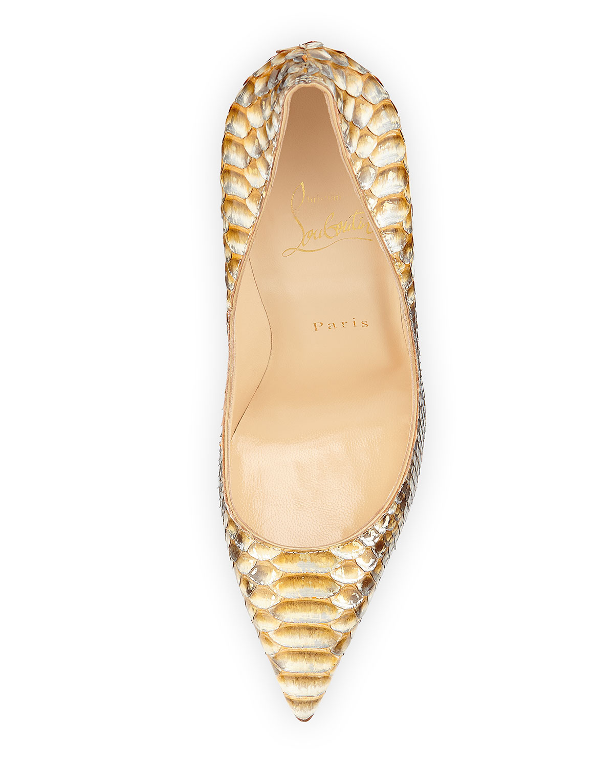 Christian louboutin So Kate Python Red Sole Pump in Brown | Lyst