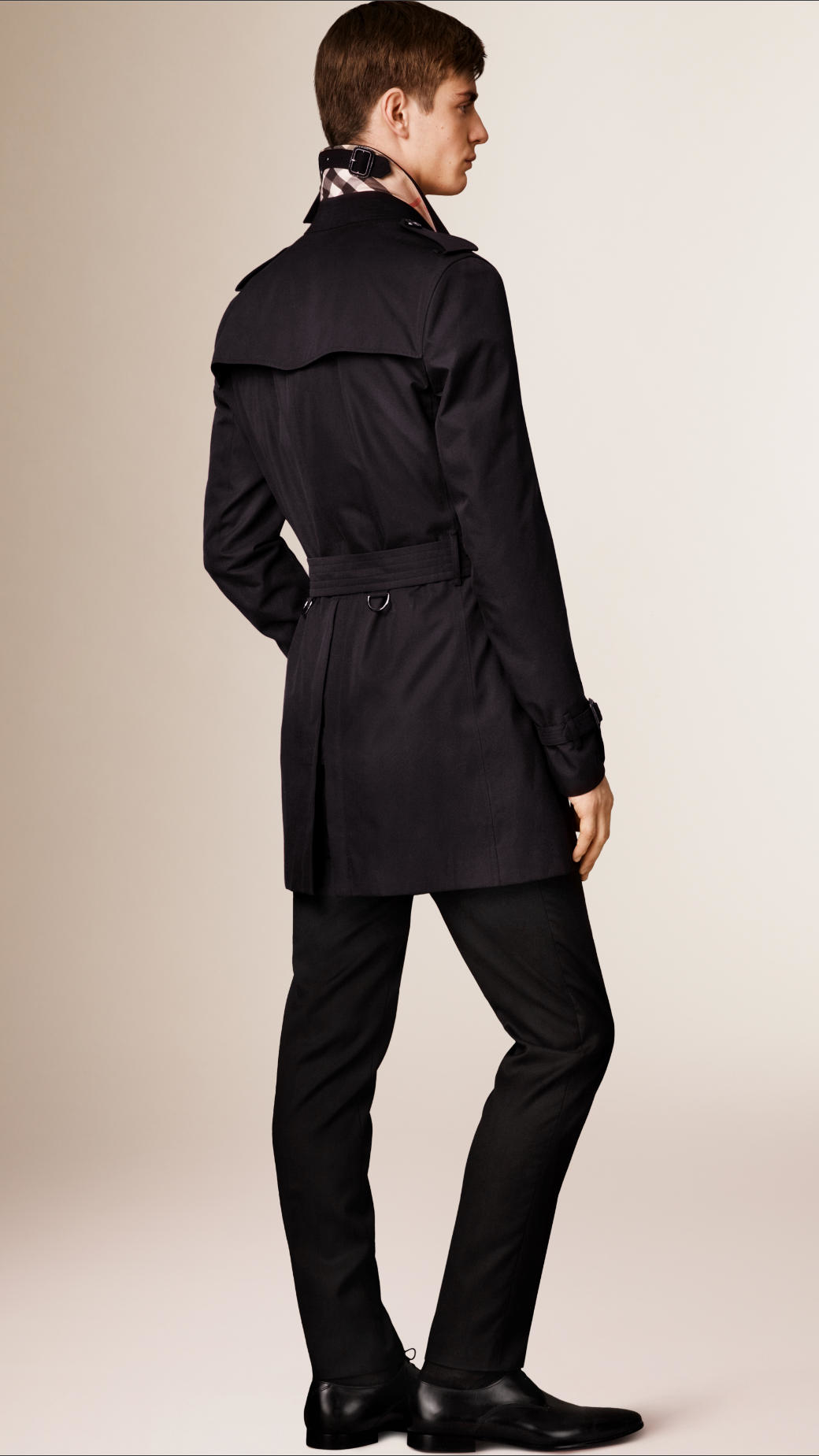 Burberry Heritage Cotton Trench Coat In Blue For Men Lyst Burberry Black Mid Length Kensington Trench Coat Men