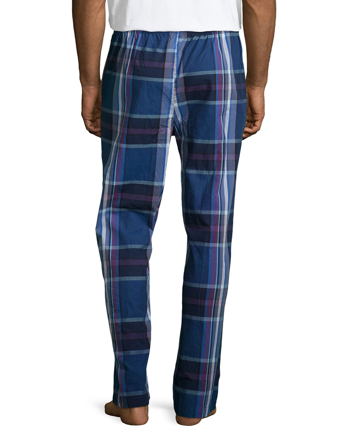 Original Penguin | Blue Plaid-print Poplin Pajama Pants for Men | Lyst