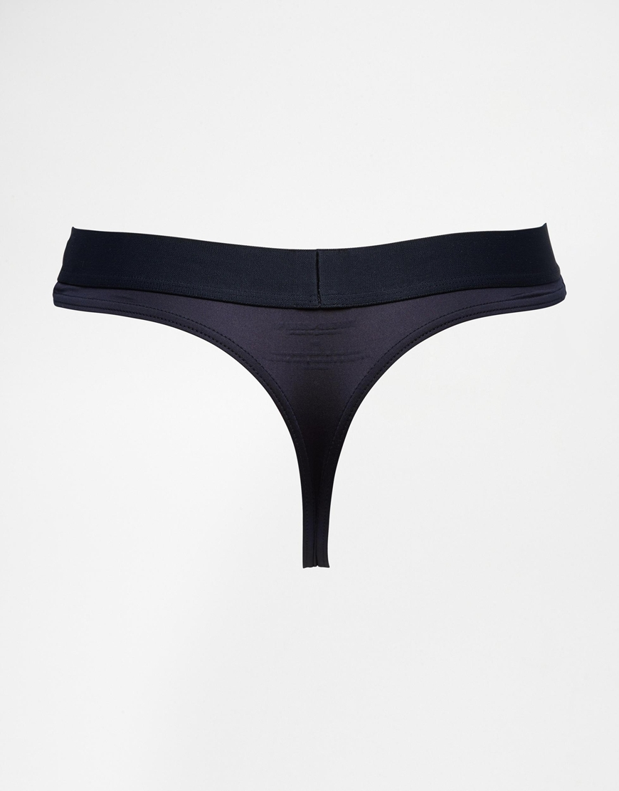 emporio armani navy microfibre thong blue product 0 194097408 normal