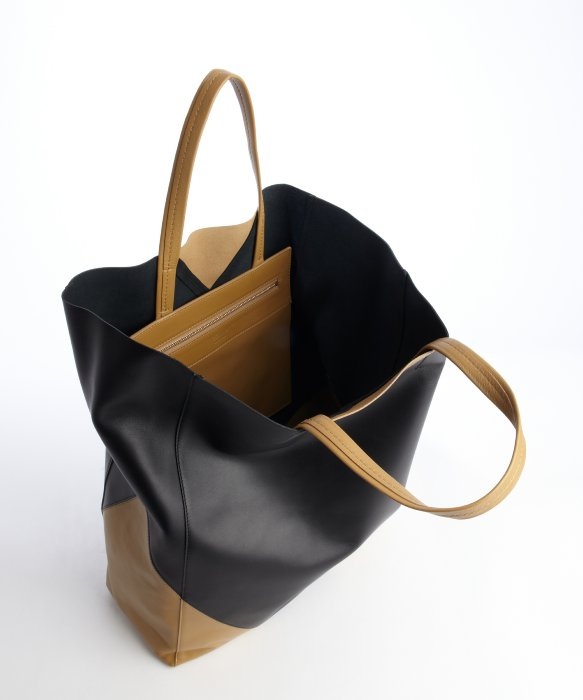 Lyst Céline Black And Camel Colorblock Leather Tote Bag In Gallery
