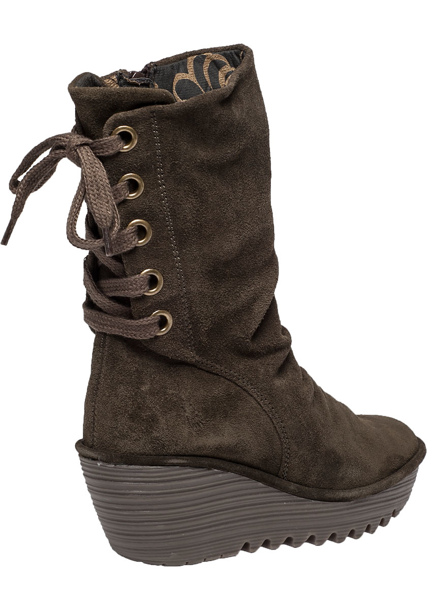 Lyst - Fly London Yada Suede Wedge Boots in Brown