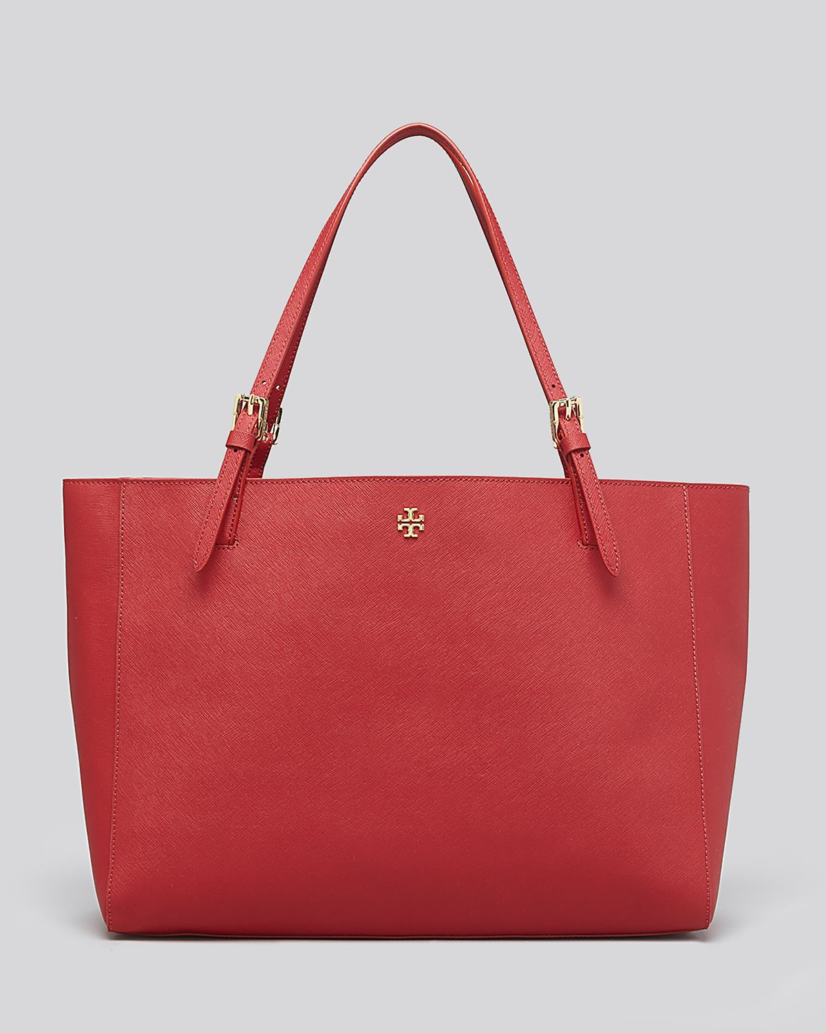 Tory burch York Buckle Tote in Red (Kir Royale Red) | Lyst