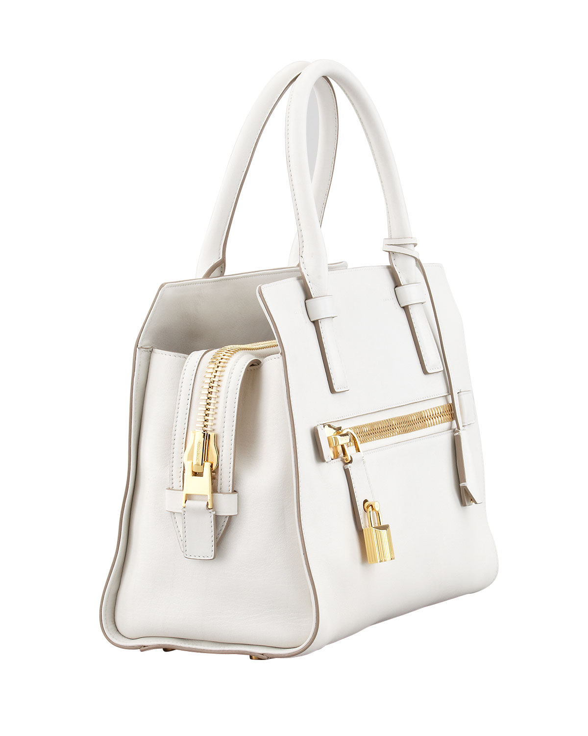 Lyst Tom Ford Charlotte Small Leather Tote Bag In White Gallery