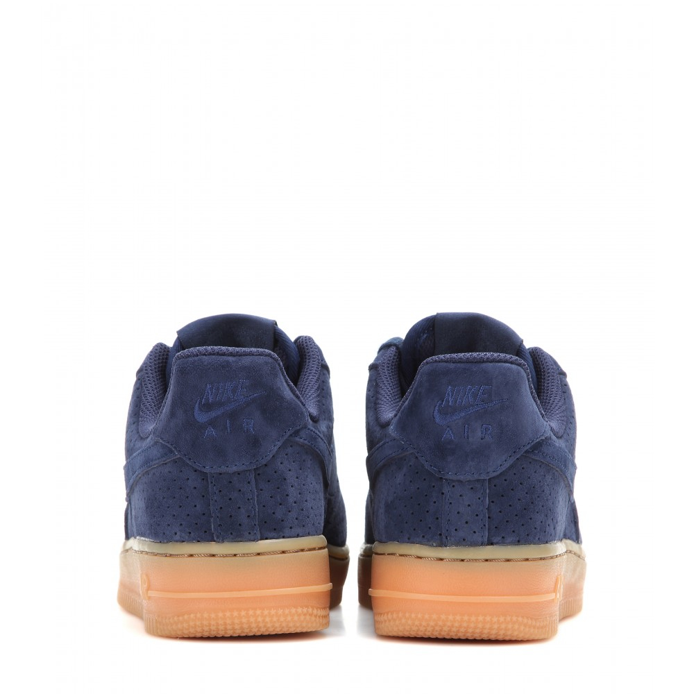 navy blue suede air force ones