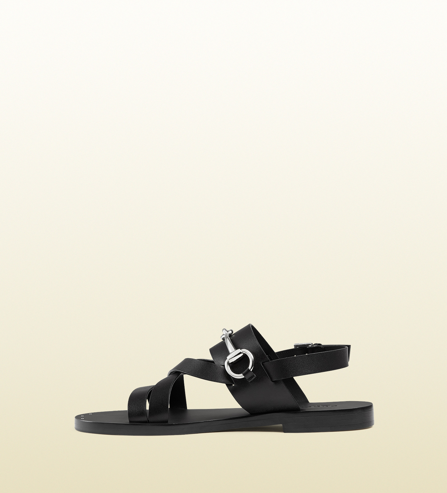 Lyst Gucci Leather Horsebit Sandals in Black for Men
